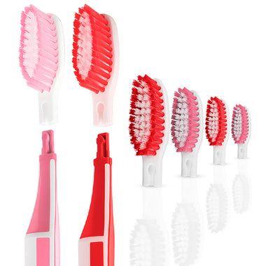 2 brosses à dents + 4 têtes de remplacement (Rouge/Rose)