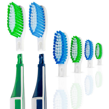 2 brosses à dents + 4 têtes de remplacement (Bleu/Vert)
